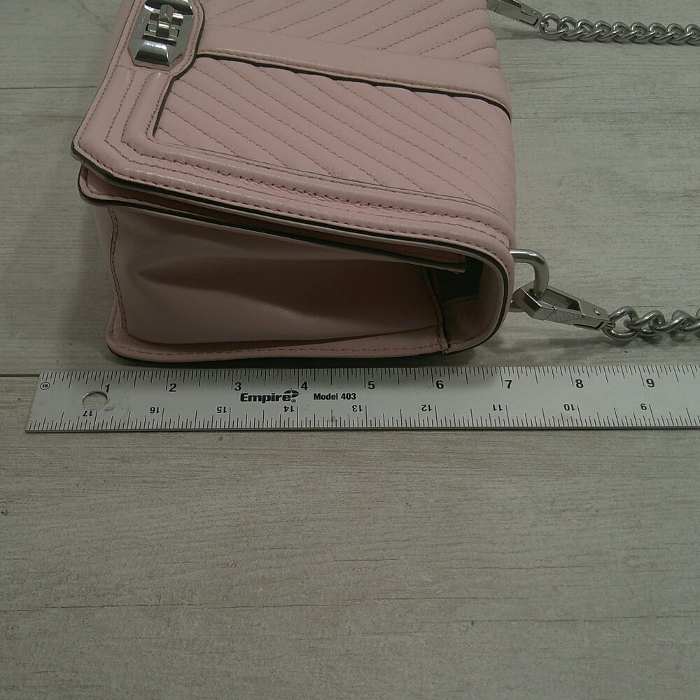 Rebecca Minkoff Baby Pink Channel Quilted Leather Handbag | Purse | Pocketbook - Picture 8 of 12